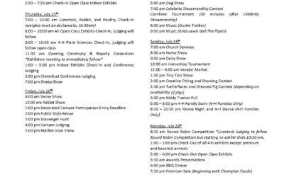 Neosho County Fair July 25 – 29, 2024 Schedule of events