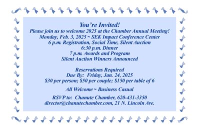 Chanute Area Chamber of Commerce & Office of Tourism Annual Meeting Dinner and Awards Banquet