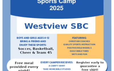 Westview SBC Sports Camp 2025- June 9-13;- Register now: 620-431-4854