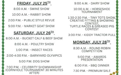 2025 Neosho County Fair July 24 – July 28, Neosho County Fairgrounds, Erie, KS