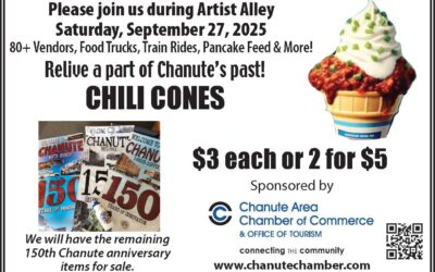 Relive a Part of Chanute’s Past! Chili Cones- Saturday Sept. 27 (during Artist Alley) Noon – 2pm.; 21 N. Lincoln