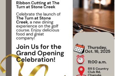 The Turn at Stone Creek Ribbon Cutting – Celebrate the launch of a new dining experience on the golf course. Thursday, Oct. 16; 11:00 a.m.