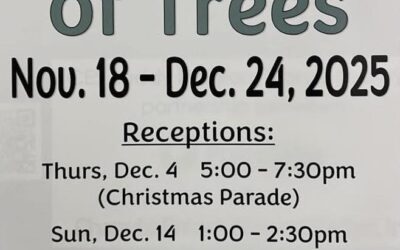 The Chanute Art Gallery will a reception in celebration of the Festival of Trees. Thurs. Dec. 4, 5-7:30 pm