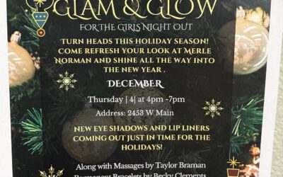 Girls Night Out – Glam & Glow at Merle Norman Cosmetics at Shear Class – Thur. Dec 4; 4-7 p.m.