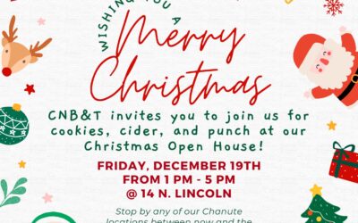 Community National Bank & Trust Chanute Banking Center invites you to a Christmas Open House- Friday Dec. 19, 1-5 p.m.