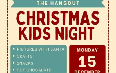 Kids Christmas Night at The Hangout! 🎅 December 15th • 6:00 PM Bring the kiddos for a magical holiday evening filled with festive fun!