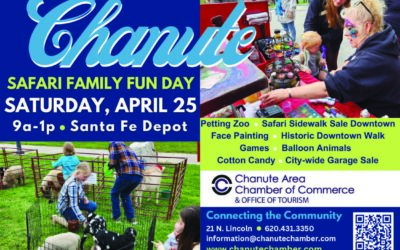 Chanute Safari Family Fun Day – by the Santa Fe Depot. Hosted by Chanute Area Chamber of Commerce