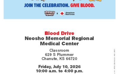 Blood Drive – Neosho Memorial Regional Medical Center Classroom – July 10.