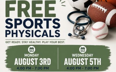 Heartland Wellness Collective – Free Sports Physicals- Monday Aug. 3 & Wednesday Aug. 5; 4-7pm